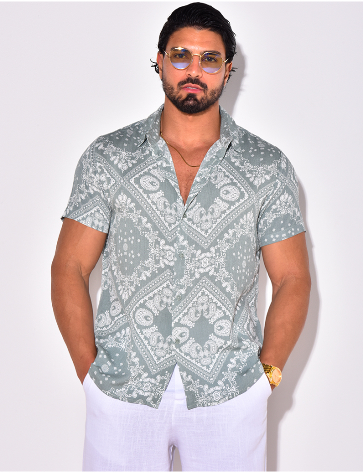 Chemise manches courtes à motifs bandana