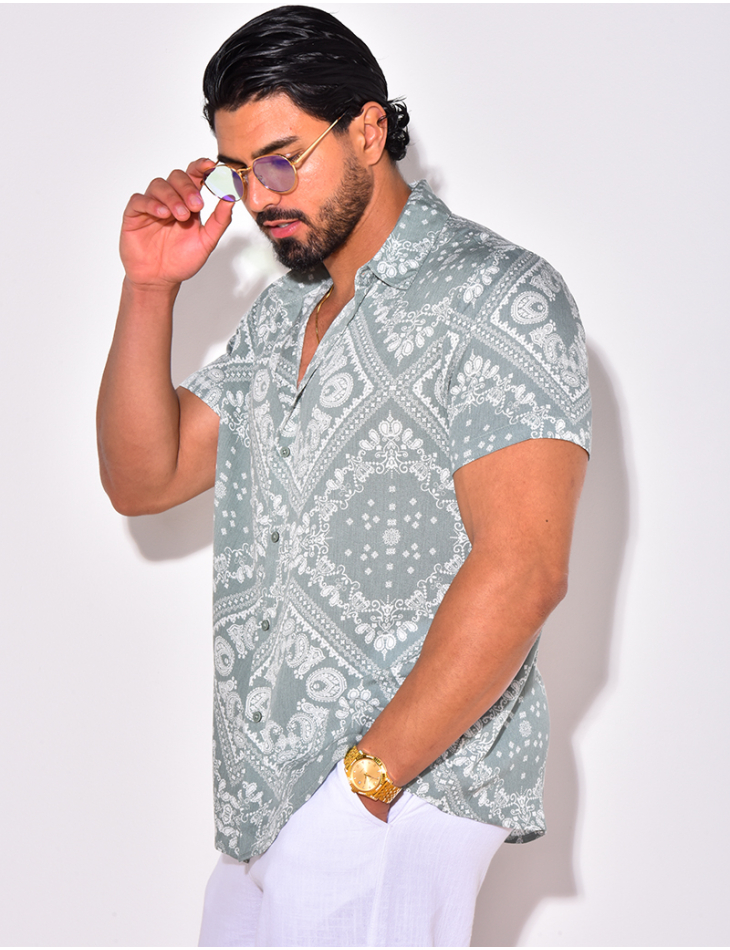 Chemise manches courtes à motifs bandana