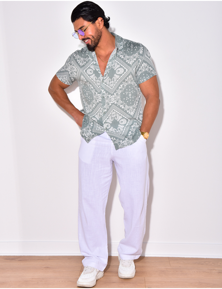 Chemise manches courtes à motifs bandana