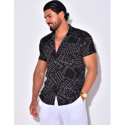Chemise manche courte à motif bandana avec poche Chemise manche courte à motif bandana avec poche