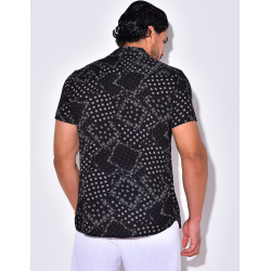 Chemise manche courte à motif bandana avec poche Chemise manche courte à motif bandana avec poche
