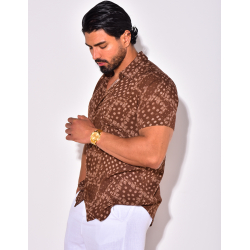 Chemise manche courte à motif bandana avec poche