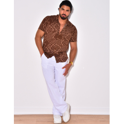 Chemise manche courte à motif bandana avec poche