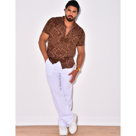 Chemise manche courte à motif bandana avec poche