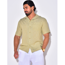 Chemise manches courtes à motifs losanges