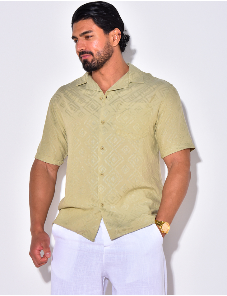 Chemise manches courtes à motifs losanges