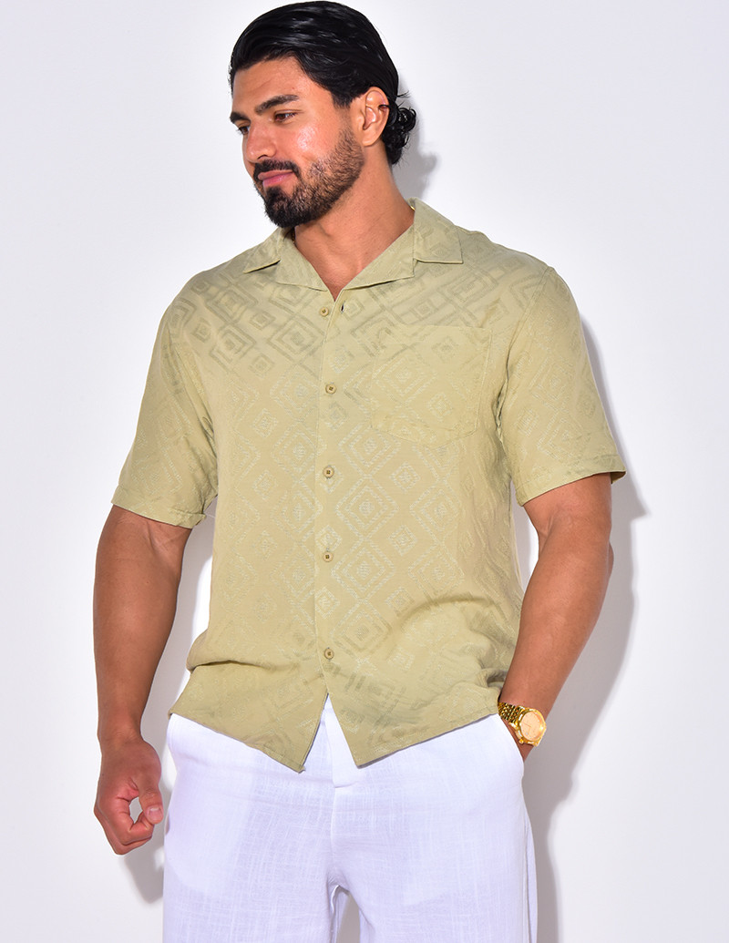 Chemise manches courtes à motifs losanges