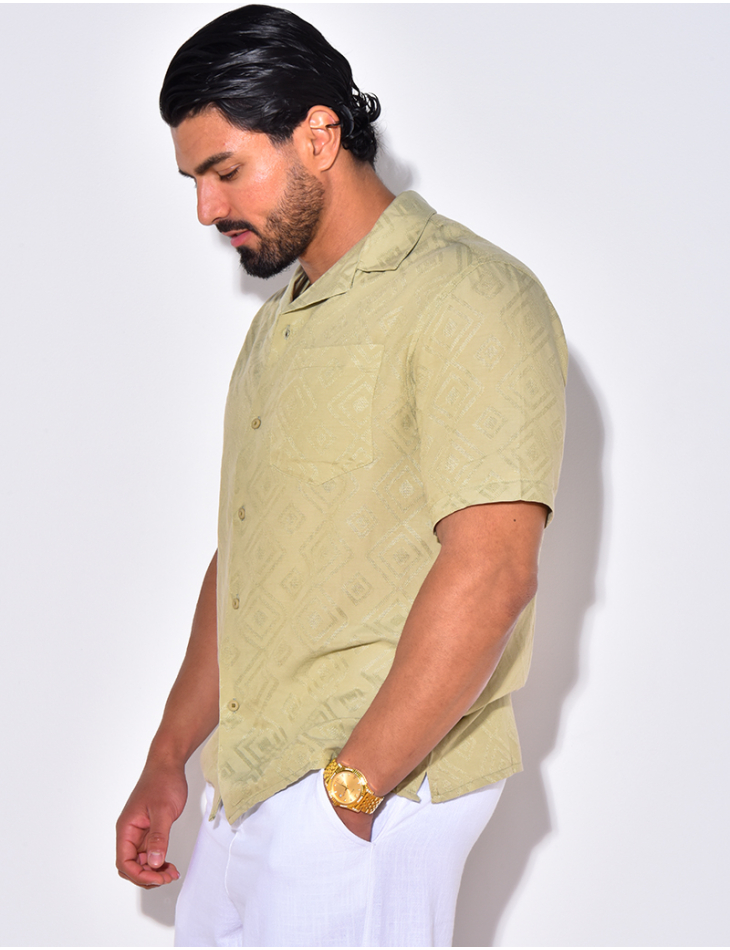 Chemise manches courtes à motifs losanges