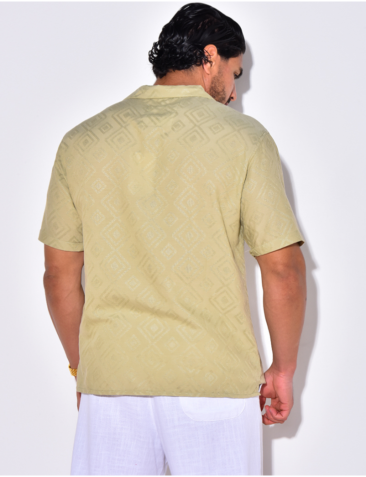 Chemise manches courtes à motifs losanges