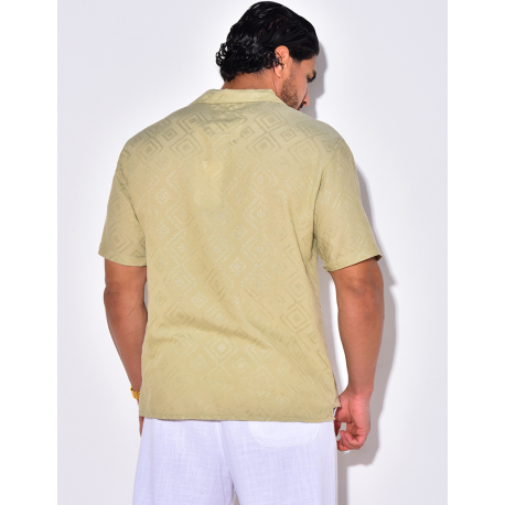 Chemise manches courtes à motifs losanges