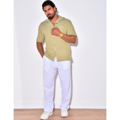 Chemise manches courtes à motifs losanges