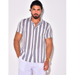 Chemise manches courtes à rayures Chemise manches courtes à rayures