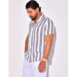 Chemise manches courtes à rayures Chemise manches courtes à rayures