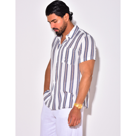 Chemise manches courtes à rayures Chemise manches courtes à rayures