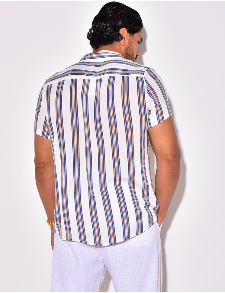 Chemise manches courtes à rayures Chemise manches courtes à rayures
