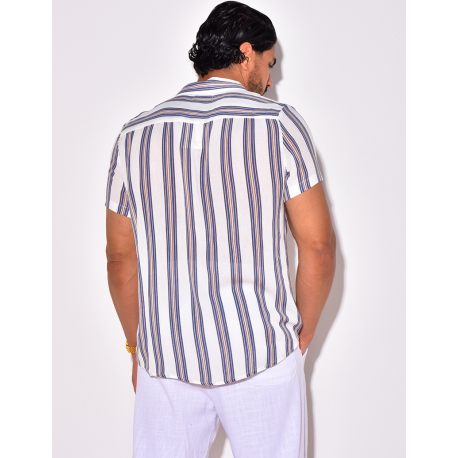 Chemise manches courtes à rayures Chemise manches courtes à rayures