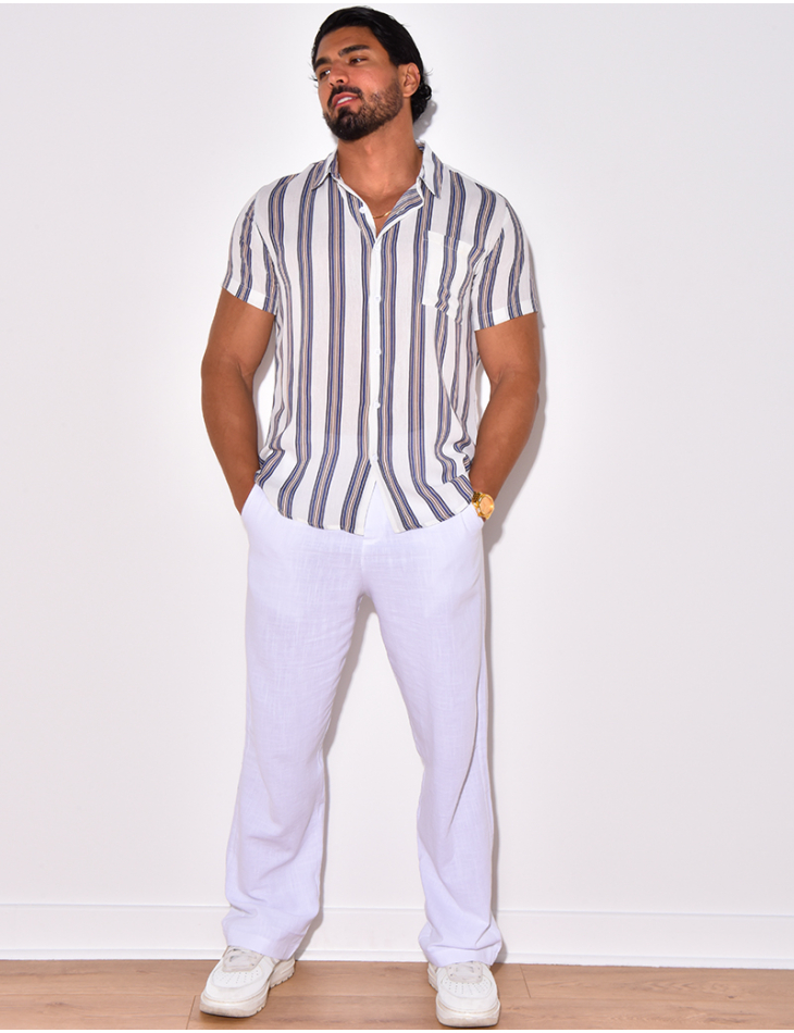 Chemise manches courtes à rayures Chemise manches courtes à rayures