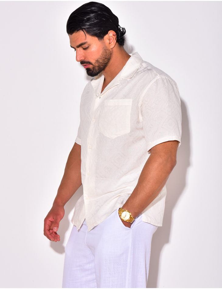 Chemise manches courtes à motifs losanges Chemise manches courtes à motifs losanges