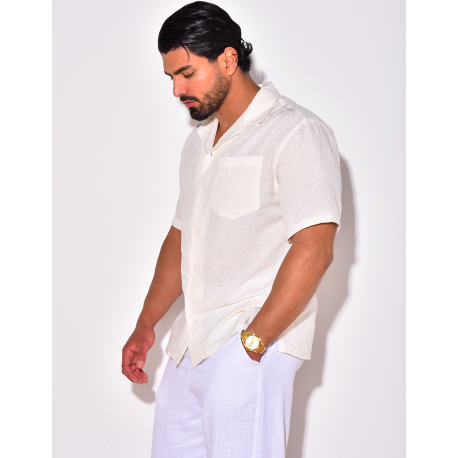 Chemise manches courtes à motifs losanges Chemise manches courtes à motifs losanges