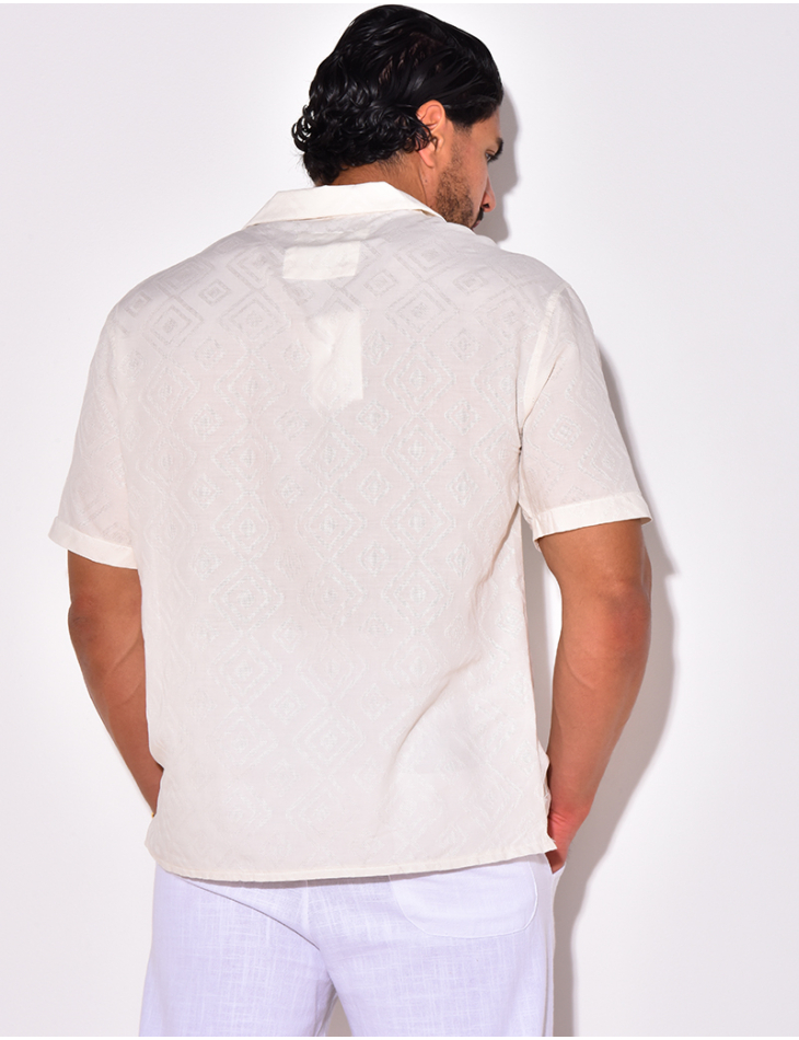 Chemise manches courtes à motifs losanges Chemise manches courtes à motifs losanges