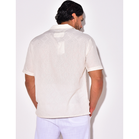 Chemise manches courtes à motifs losanges Chemise manches courtes à motifs losanges