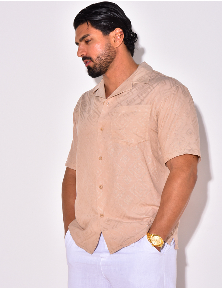 Chemise manches courtes à motifs losanges Chemise manches courtes à motifs losanges