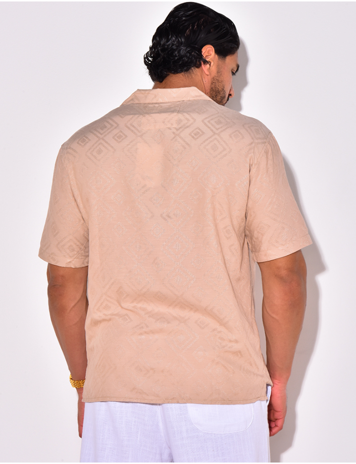 Chemise manches courtes à motifs losanges Chemise manches courtes à motifs losanges