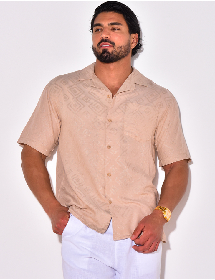 Chemise manches courtes à motifs losanges Chemise manches courtes à motifs losanges