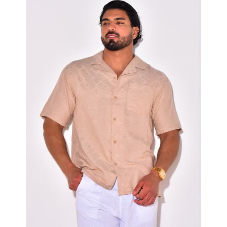 Chemise manches courtes à motifs losanges Chemise manches courtes à motifs losanges