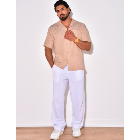 Chemise manches courtes à motifs losanges Chemise manches courtes à motifs losanges