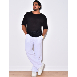 T-shirt uni en maille ajourée T-shirt uni en maille ajourée