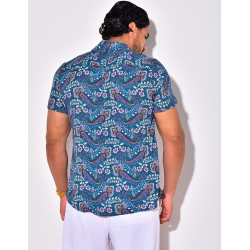 Chemise manches courtes à fleurs Chemise manches courtes à fleurs