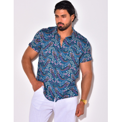 Chemise manches courtes à fleurs Chemise manches courtes à fleurs