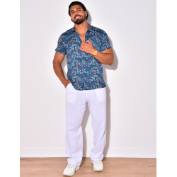 Chemise manches courtes à fleurs Chemise manches courtes à fleurs