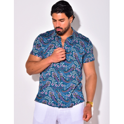 Chemise manches courtes à fleurs Chemise manches courtes à fleurs