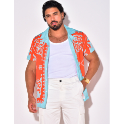 Chemise manches courtes à motifs baroque Chemise manches courtes à motifs baroque
