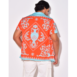 Chemise manches courtes à motifs baroque Chemise manches courtes à motifs baroque