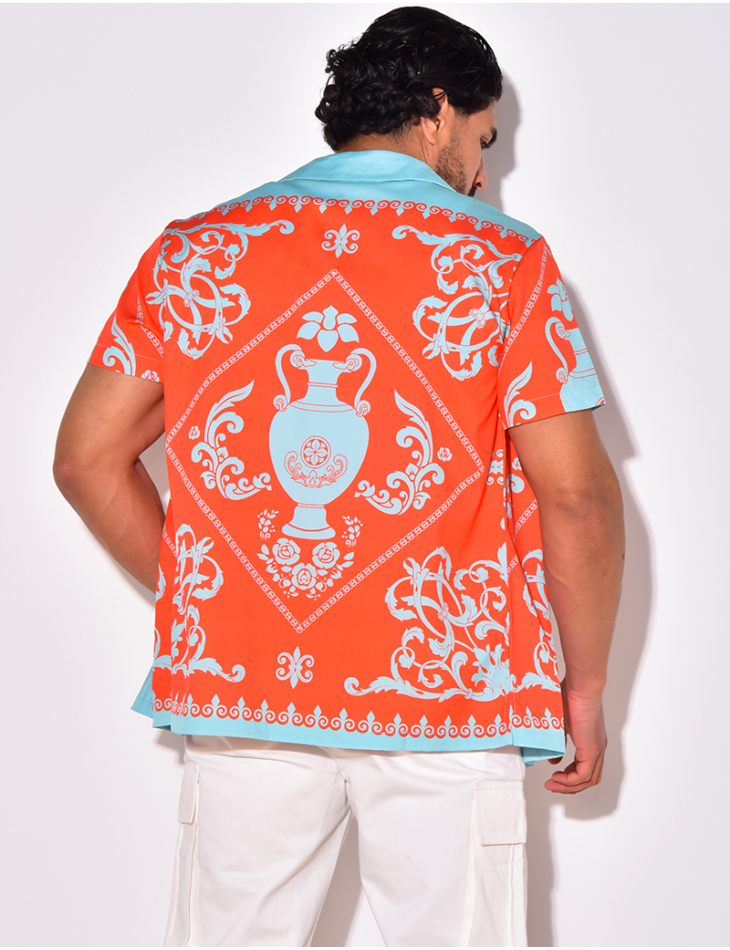 Chemise manches courtes à motifs baroque Chemise manches courtes à motifs baroque