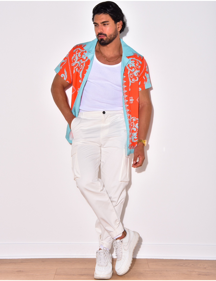 Chemise manches courtes à motifs baroque Chemise manches courtes à motifs baroque