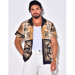 Chemise manches courtes à motifs baroque Chemise manches courtes à motifs baroque