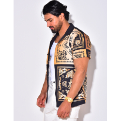 Chemise manches courtes à motifs baroque Chemise manches courtes à motifs baroque