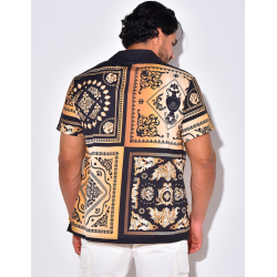 Chemise manches courtes à motifs baroque Chemise manches courtes à motifs baroque