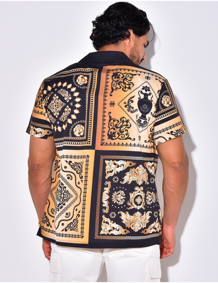 Chemise manches courtes a motifs baroque