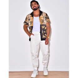 Chemise manches courtes à motifs baroque Chemise manches courtes à motifs baroque