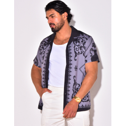 Chemise manches courtes à motifs baroque Chemise manches courtes à motifs baroque