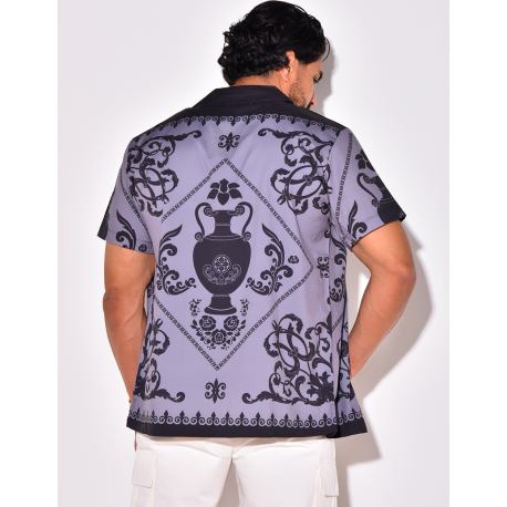 Chemise manches courtes à motifs baroque Chemise manches courtes à motifs baroque