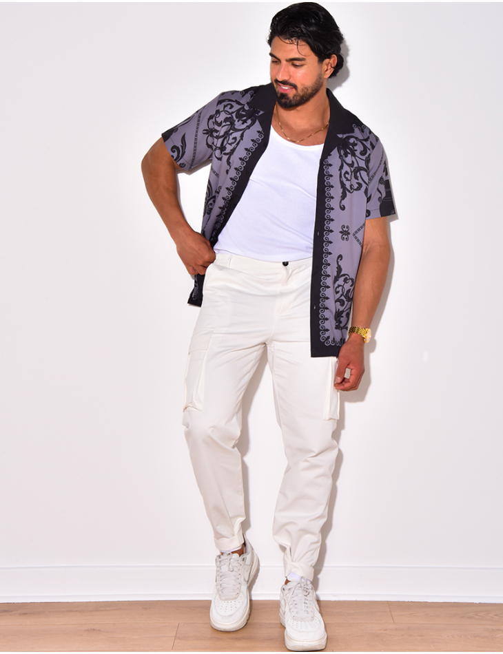 Chemise manches courtes à motifs baroque Chemise manches courtes à motifs baroque
