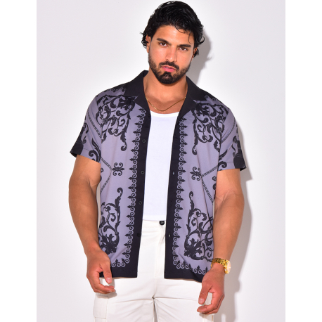 Chemise manches courtes à motifs baroque Chemise manches courtes à motifs baroque