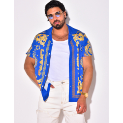 Chemise manches courtes à motifs baroque Chemise manches courtes à motifs baroque