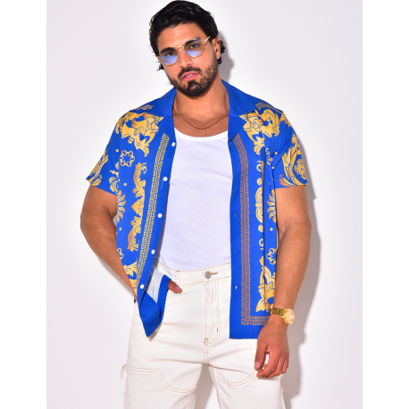 Chemise manches courtes à motifs baroque Chemise manches courtes à motifs baroque